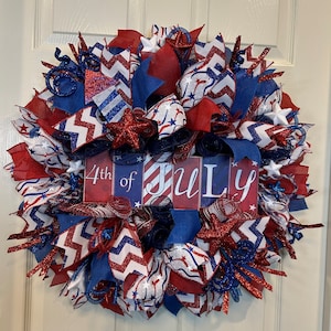 Patriotic Wreath, Happy 4th of July, Patriotic wreath for front door. door wreath, 4th of July wreath, 4th of July wreath for front door