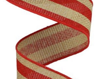 red burlap ribbon