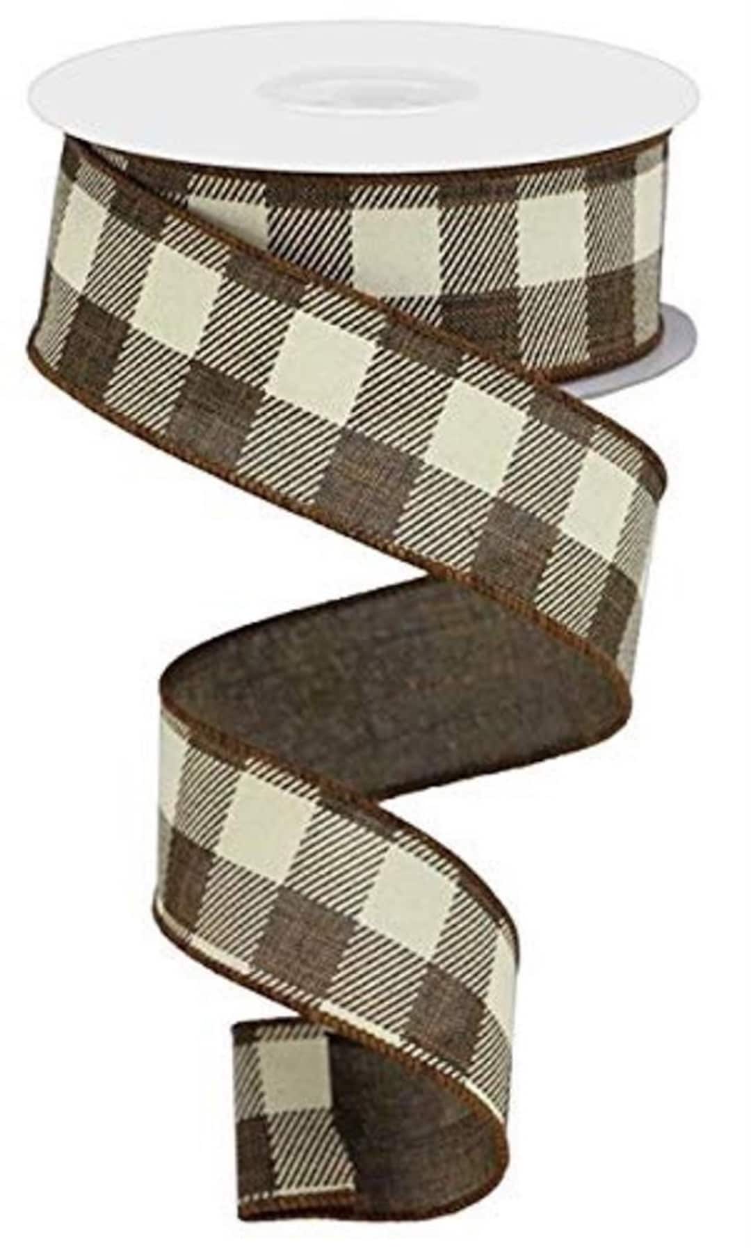 Brown Local Ribbons Brown Plaid Ribbon, Brown Buffalo Check Ribbon, Brown Ribbon, Royal ...