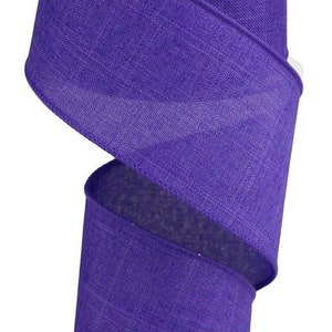Purple Ribbon, Burlap Ribbon, Royal Burlap Ribbon, 2.5&quot; Wired Ribbon, 10 Yard Roll, RG12796A