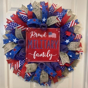 Army Wreath, Patriotic Wreath, Military Wreath, Memorial Day Wreath, Military Family Wreath, Door Wreath, 4th of July Wreath