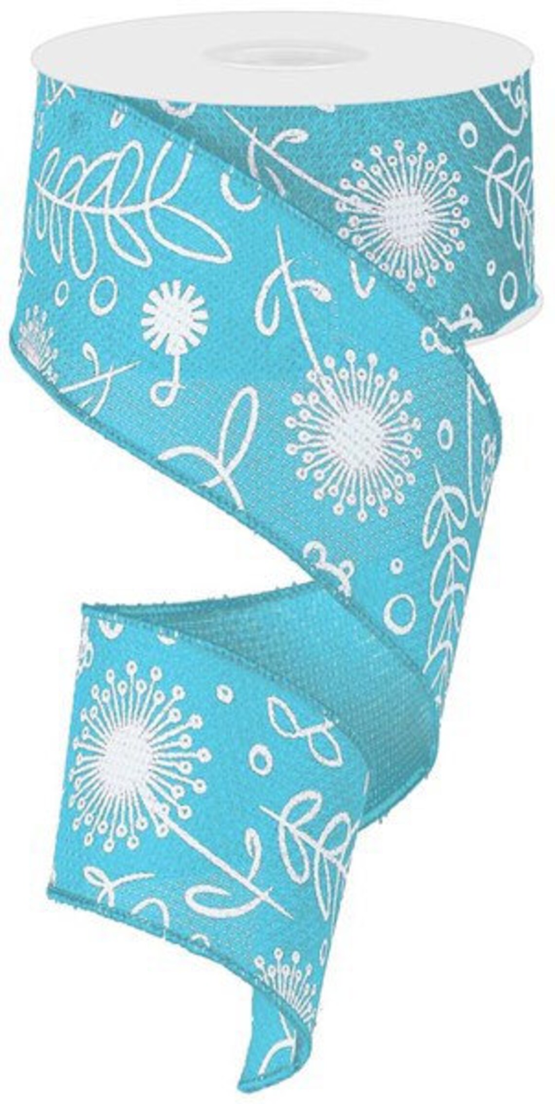 Blue Ribbon Floral Ribbon Spring Ribbon Blue Floral Ribbon - Etsy