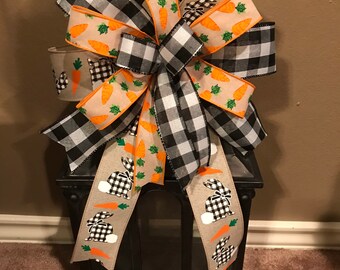 Easter Bow, Easter Bunny Bow, Easter Wreath Bow, Easter Lantern Bow, Buffalo Check Easter Bow, Basket Bow, Burlap Bow