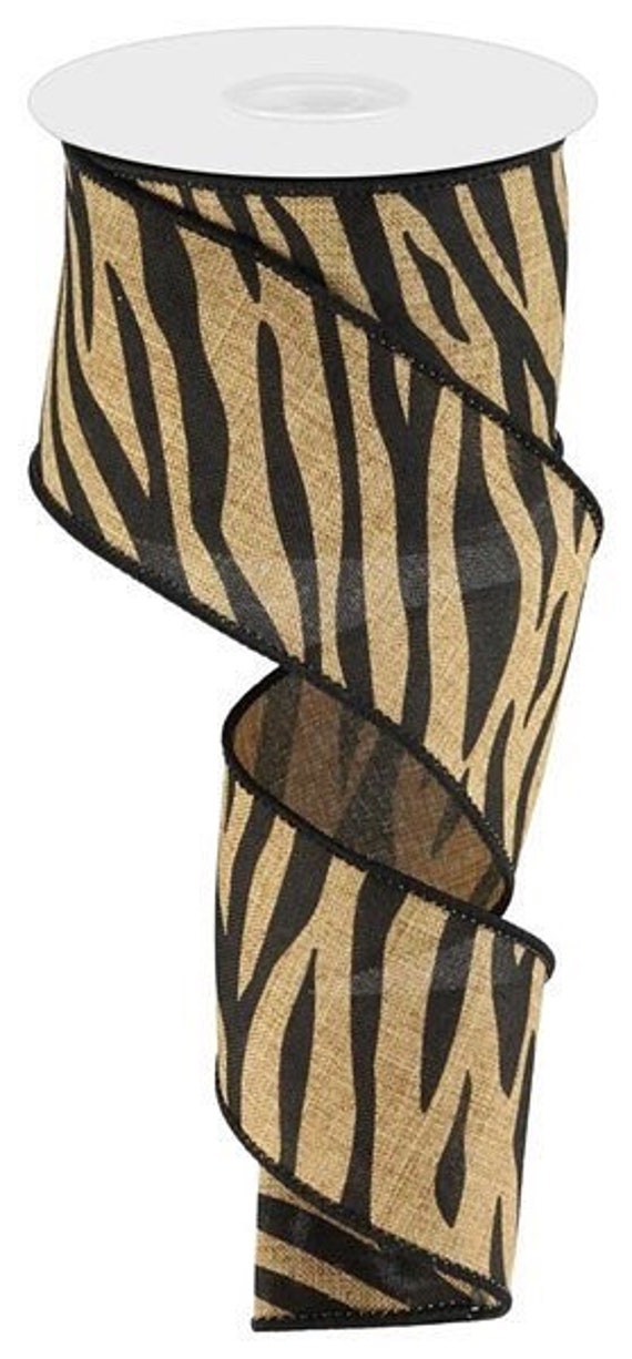 Zebra Ribbon Tiger Stripe Ribbon Animal Print Ribbon Brown | Etsy