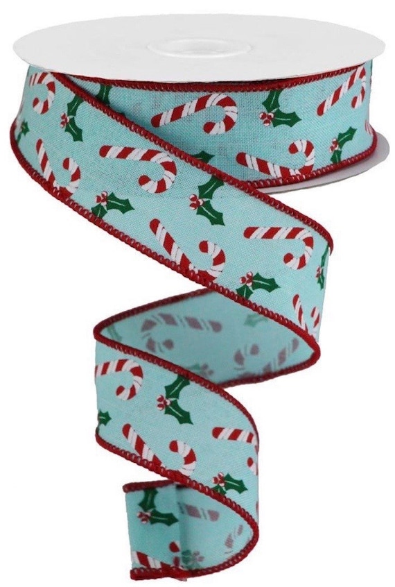 Christmas Ribbon Christmas Candy Ribbon Peppermint Ribbon  Etsy