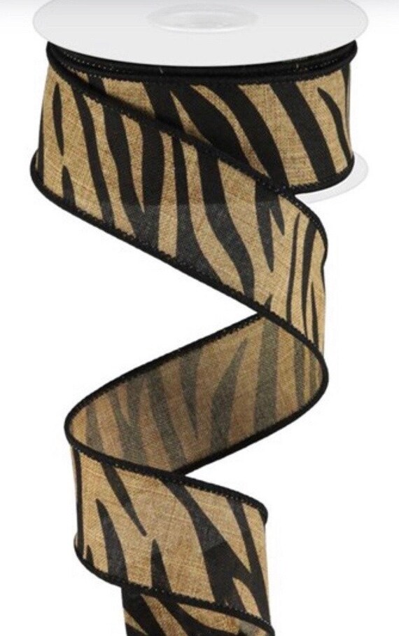 Zebra Ribbon Tiger Stripe Ribbon Animal Print Ribbon Black | Etsy