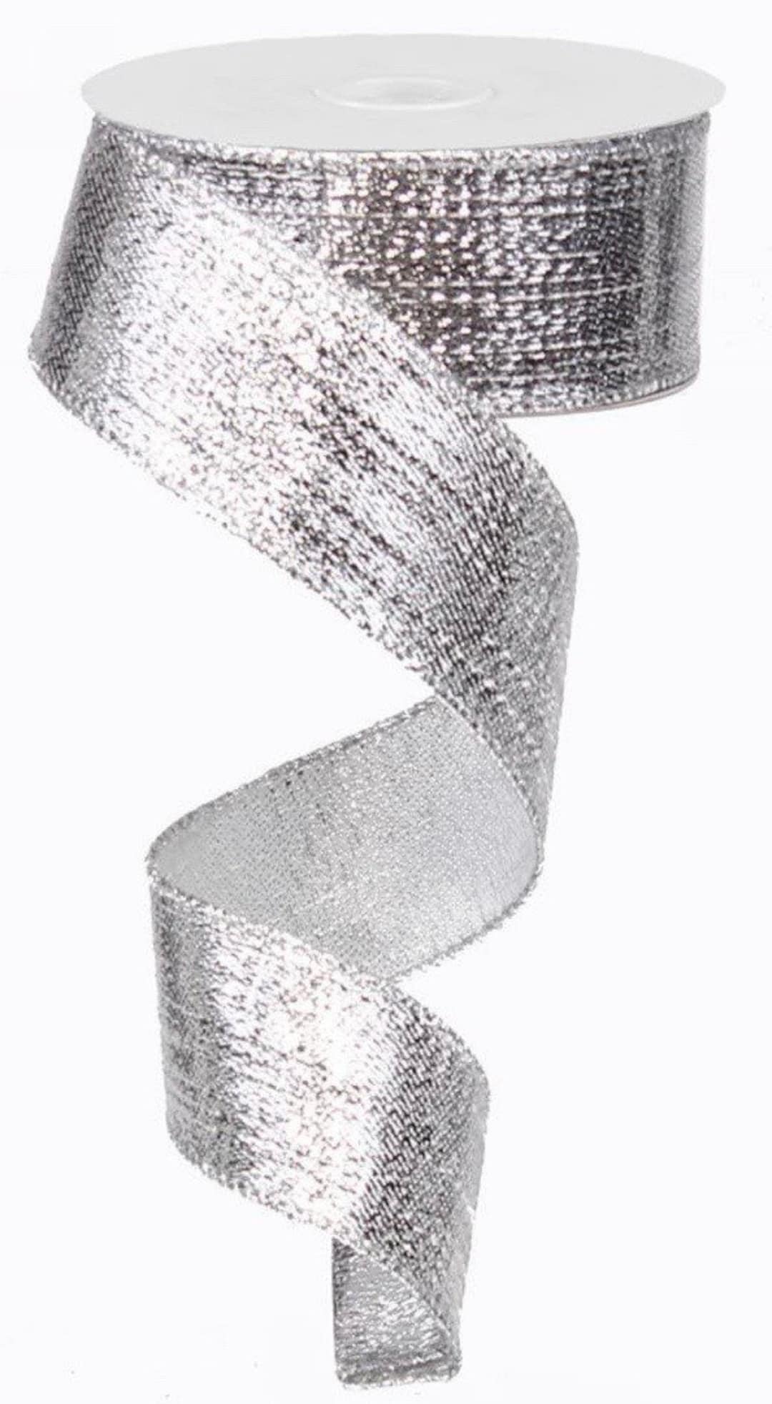 Christmas Ribbon, Silver Ribbon, Silver Metallic Ribbon, 10 Yard Roll ...