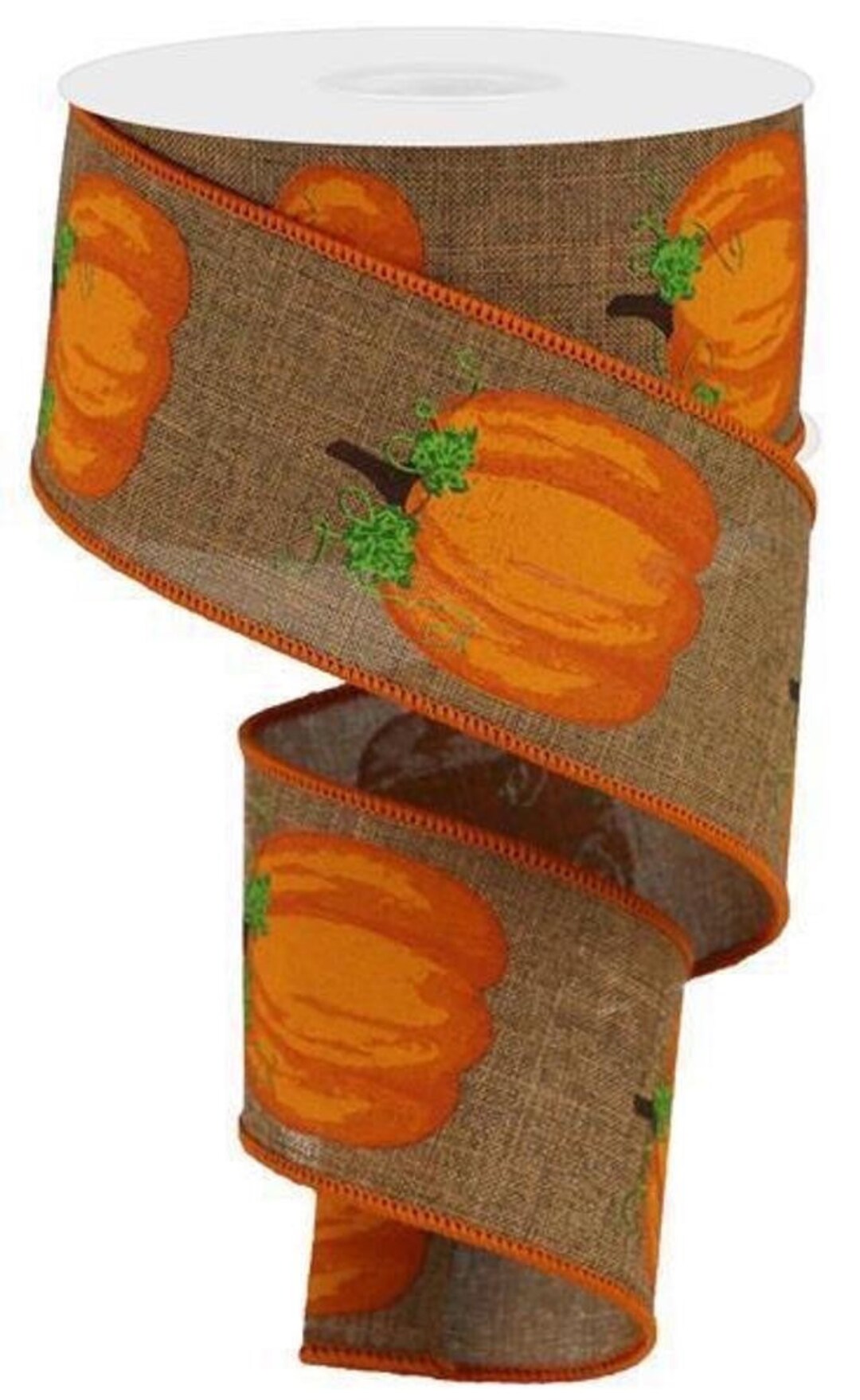 Pumpkin Ribbon, Brown Ribbon, Fall Ribbon, Burlap Ribbon, 2 1/2