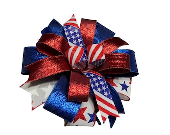 Patriotic Bow, Flag Bow, USA Bow, 4th of July Bow, Stars and Stripes Bow,  Bow, Red White and Blue Bow, Lantern Bow, Wreath Bow, Basket Bow