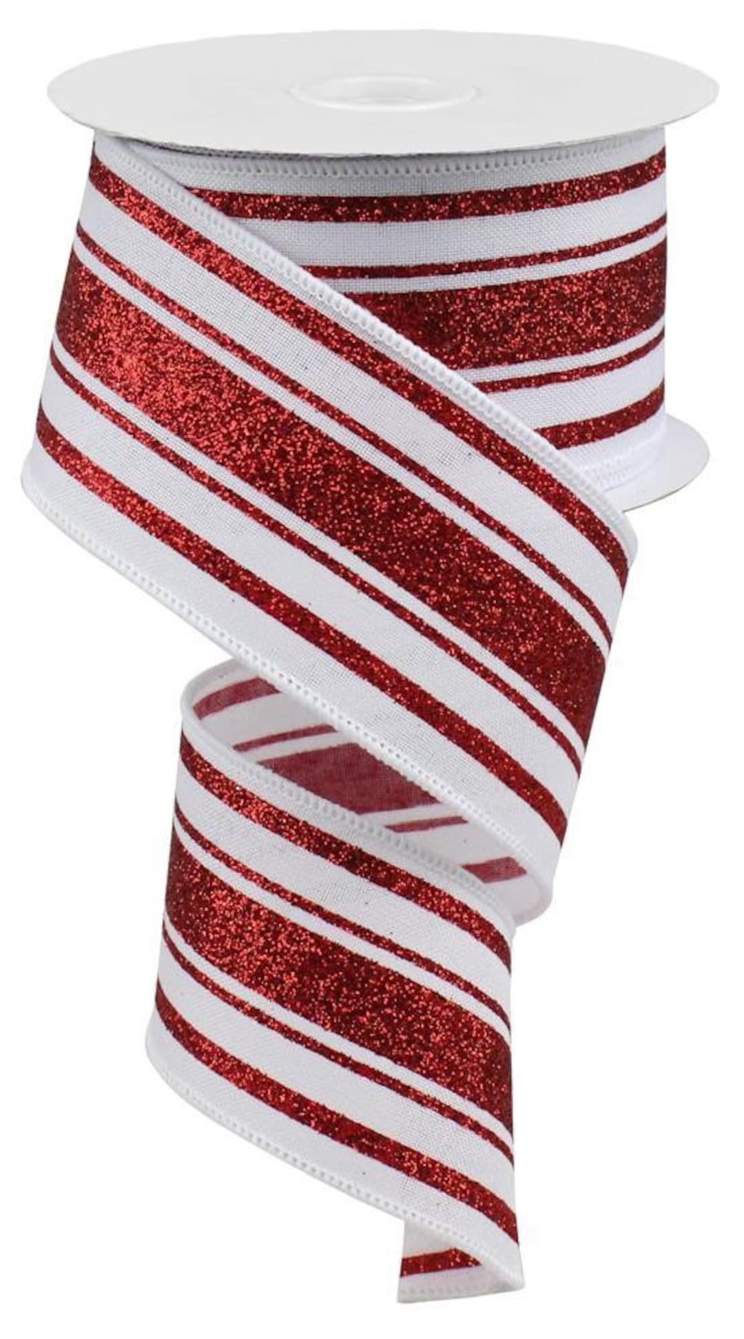 Christmas Ribbon, Red Farmhouse Stripe Ribbon, Farmhouse Stripe Ribbon ...