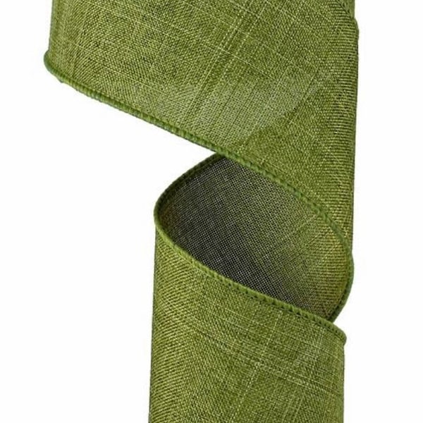 Green Ribbon, Moss Green Ribbon, Green Royal Burlap Ribbon, Wired Ribbon, 2 1/2" Wired Ribbon, 10 Yard Roll, RG127952