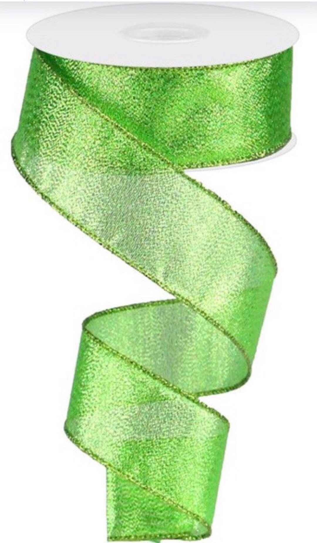 Green Ribbon, Lime Green Ribbon, Green Metallic Ribbon, Christmas
