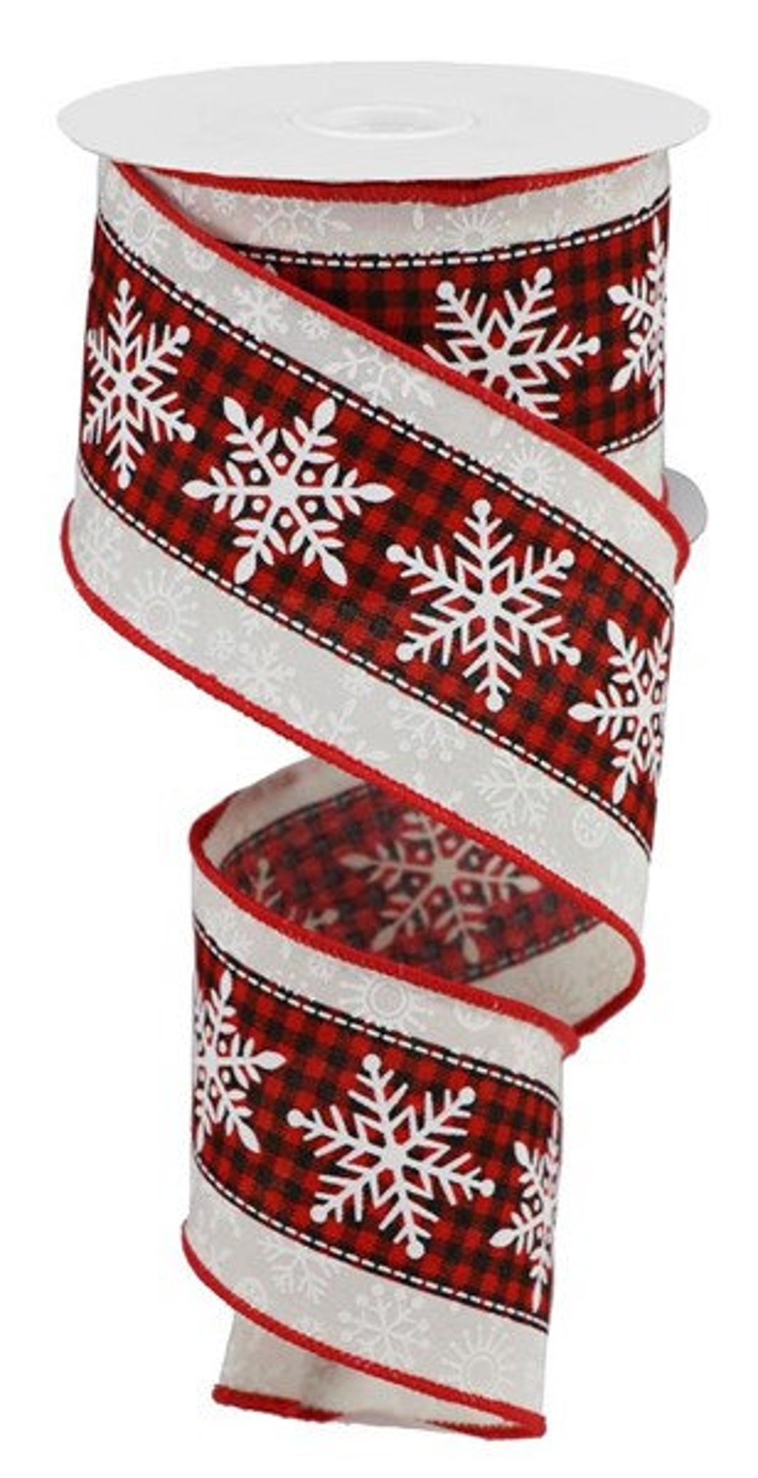 ★TEMPERATE★【新品、未使用】LAURA RIBBON Christmas Ribbon, Red Ribbon, Snowflake Ribbon Ribbon