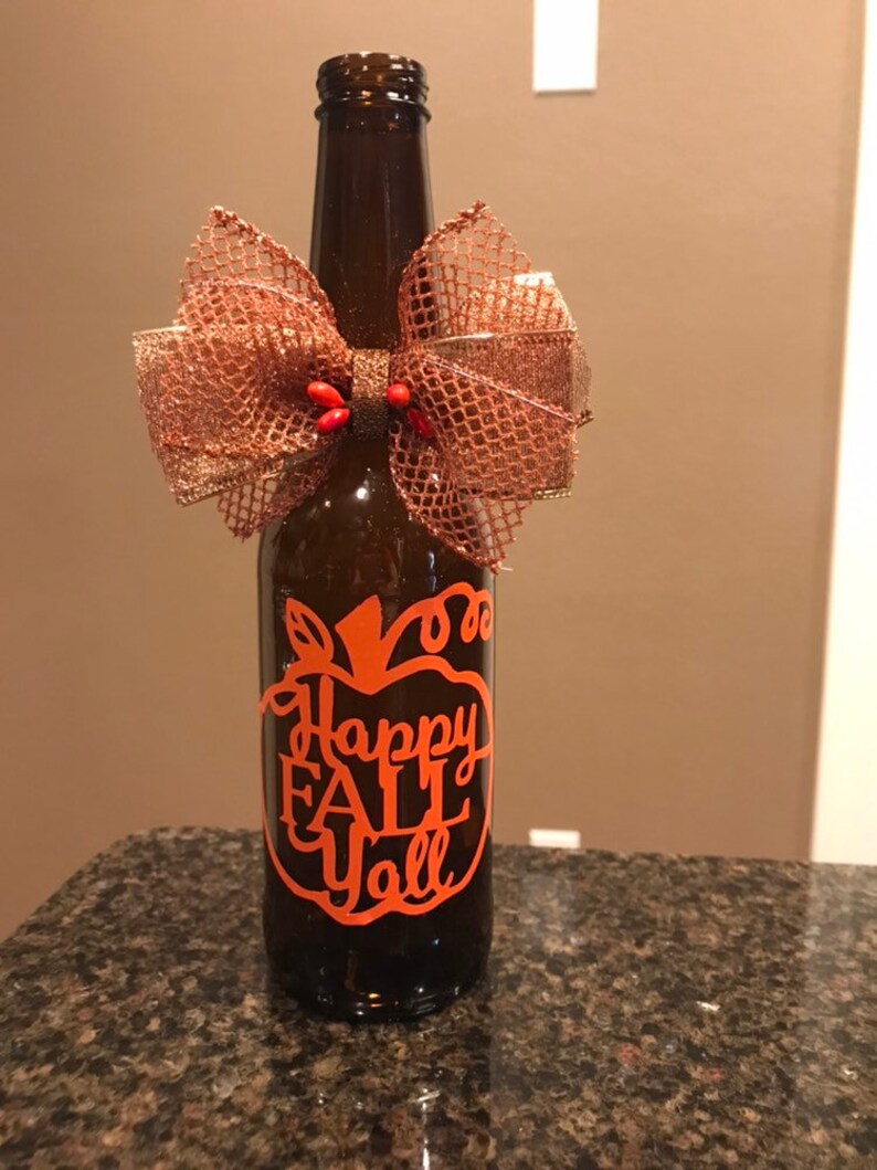 Fall Thanksgiving Beer Bottle Centerpiece