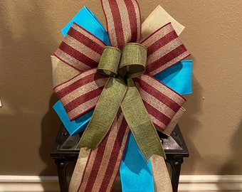 Teal Bow, Burgundy Bow, Burlap Bow, Wreath Bow, Lantern Bow, Basket Bow