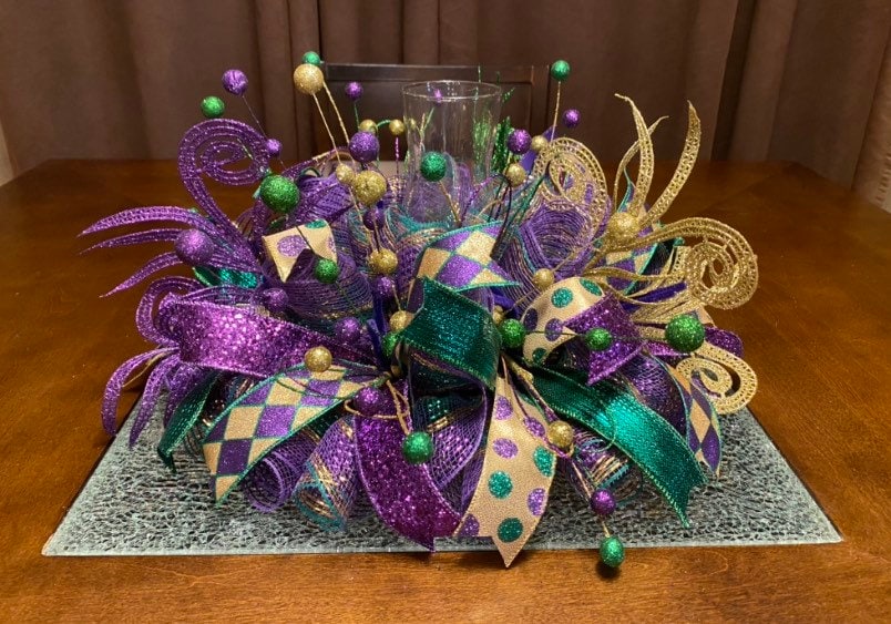 Mardi Gras Centerpiece, New Orleans Centerpiece, Louisiana