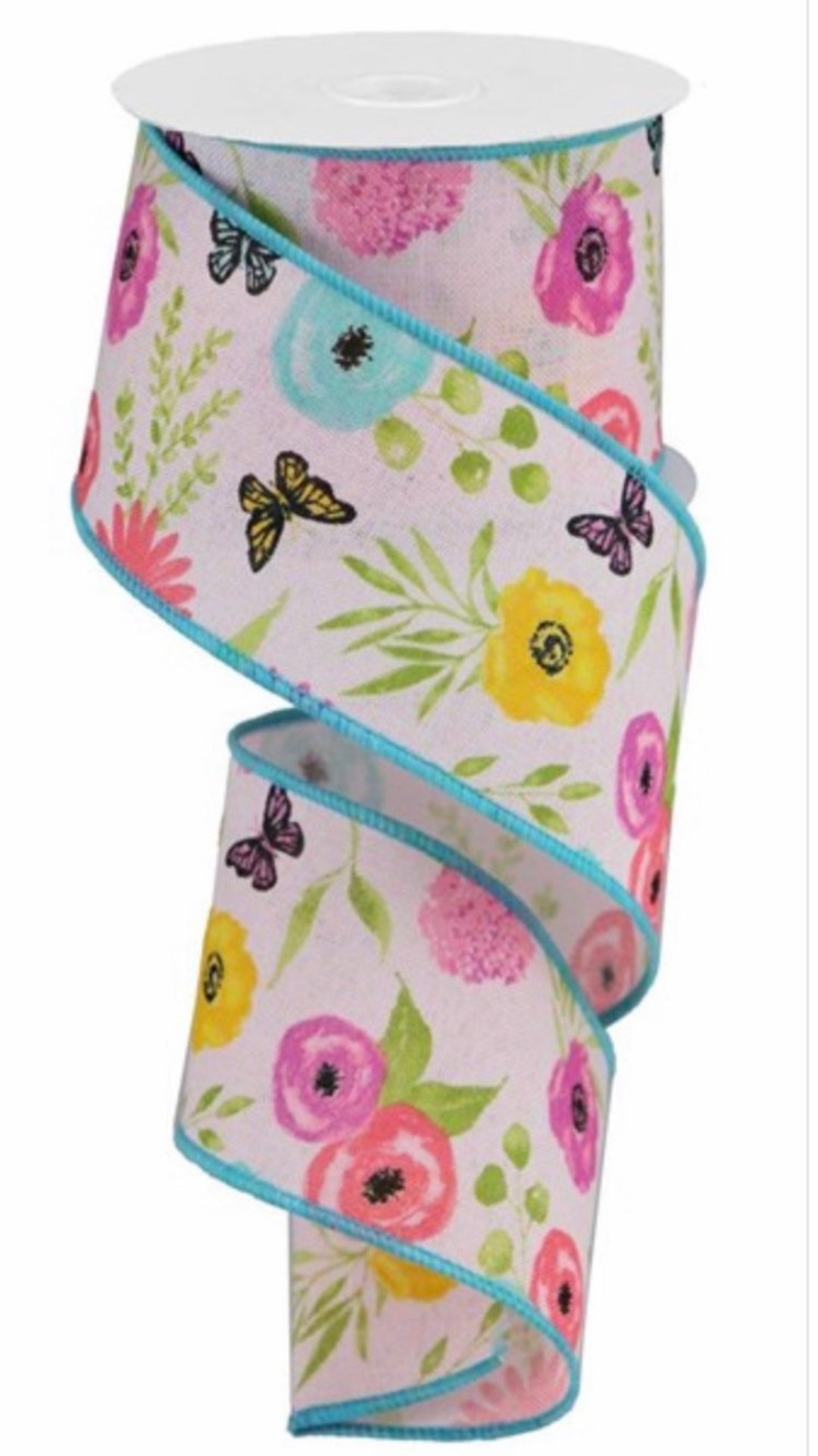 Floral Ribbon, Butterfly Ribbon, Blue Floral Ribbon, Pink Floral Ribbon ...