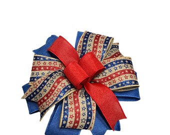 Patriotic Bow, 4th of July Bow, Stars and Stripes Bow, Wreath Bow, Lantern Bow, Patriotic Wreath Bow, Basket Bow