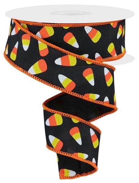 Corn Ribbons Candy Corn Ribbon, Black Ribbon, Halloween Ribbon, Polka Dot Ribbon ...