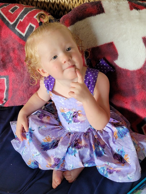 Buy Anna Elsa Peek a Boo Tie Back Dress 2T 3T 4T 5T 6 7 8 Online in India Etsy
