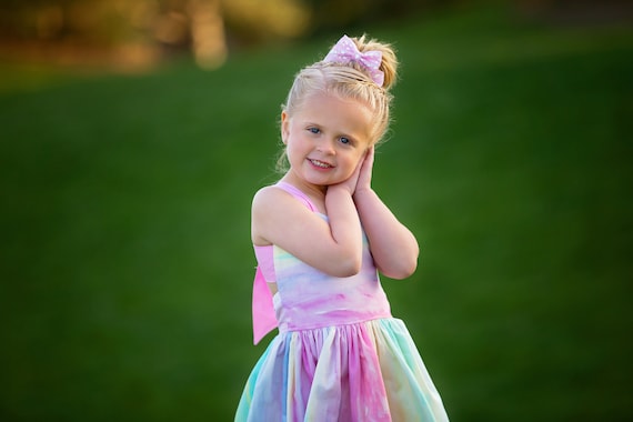 pastel gradient dress Pastel Gradient Peekaboo tie back dress ( 2T