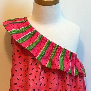 size 5T  One Shoulder Watermelon  Dress