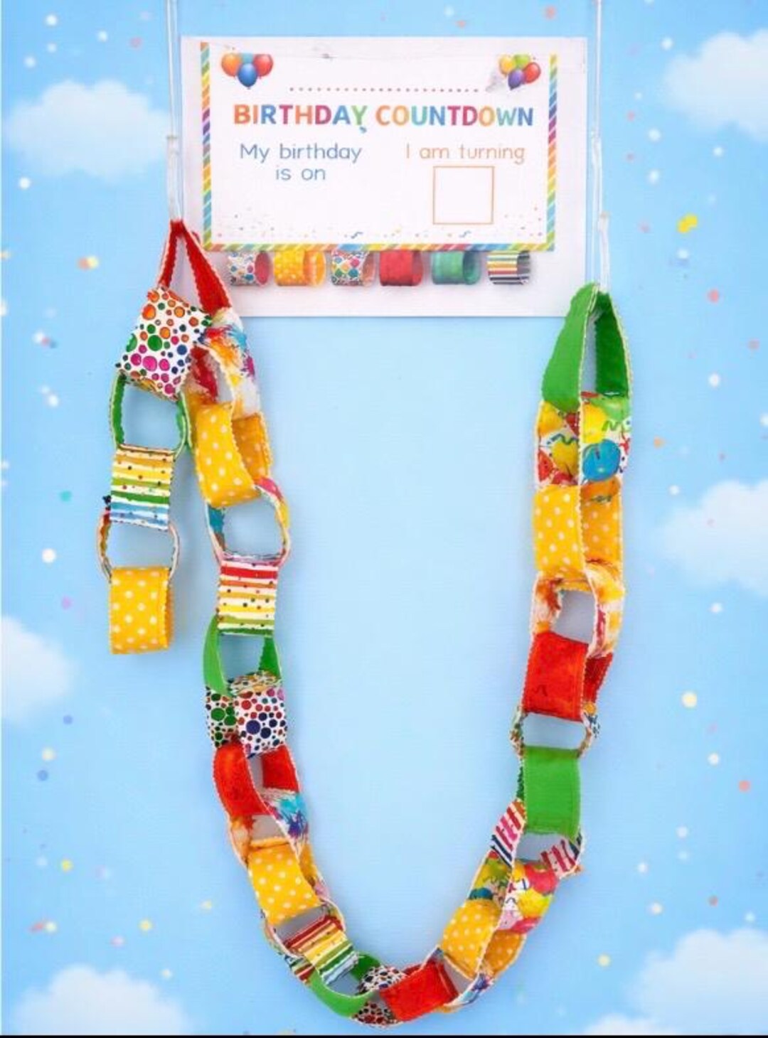 Handmade Fabric Countdown Chain - Birthdays, Halloween, Christmas ...