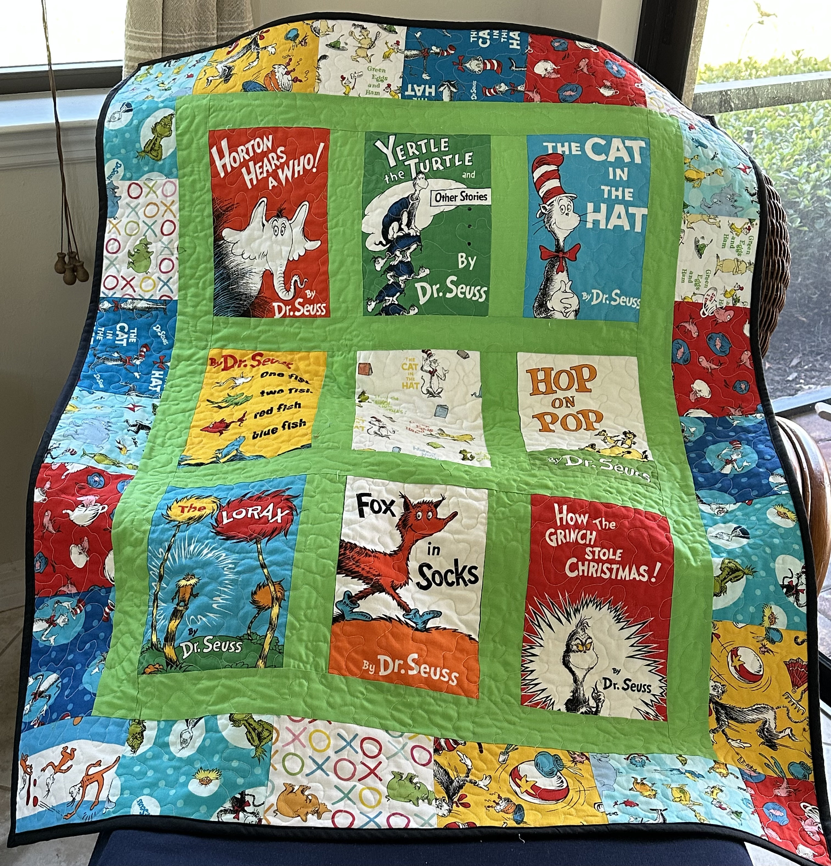Custom made Quilt Seuss Books  36" x 45"