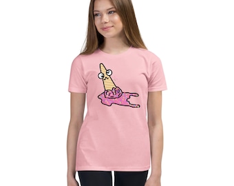 Camiseta juvenil "Oops-Scoop": Divertido cono de helado derramado - Tillie's Doodles