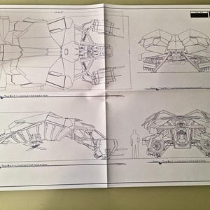 Batman Begins The Bat Ship Blue Print Detailed Stunning Custom Large Wow Two Face Joker! League Of Shadows