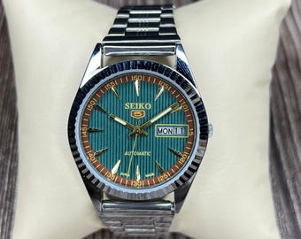 オリジナル セイコー 5 自動巻き デイデイト 日本製腕時計 メンズ
