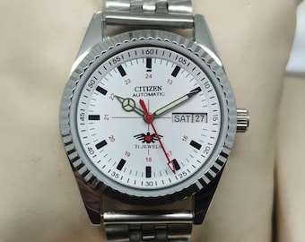 Vintage Rare 1980 Citizen automatic Movement,Day-date White colour dial, Mint condition Japan made wrist watch