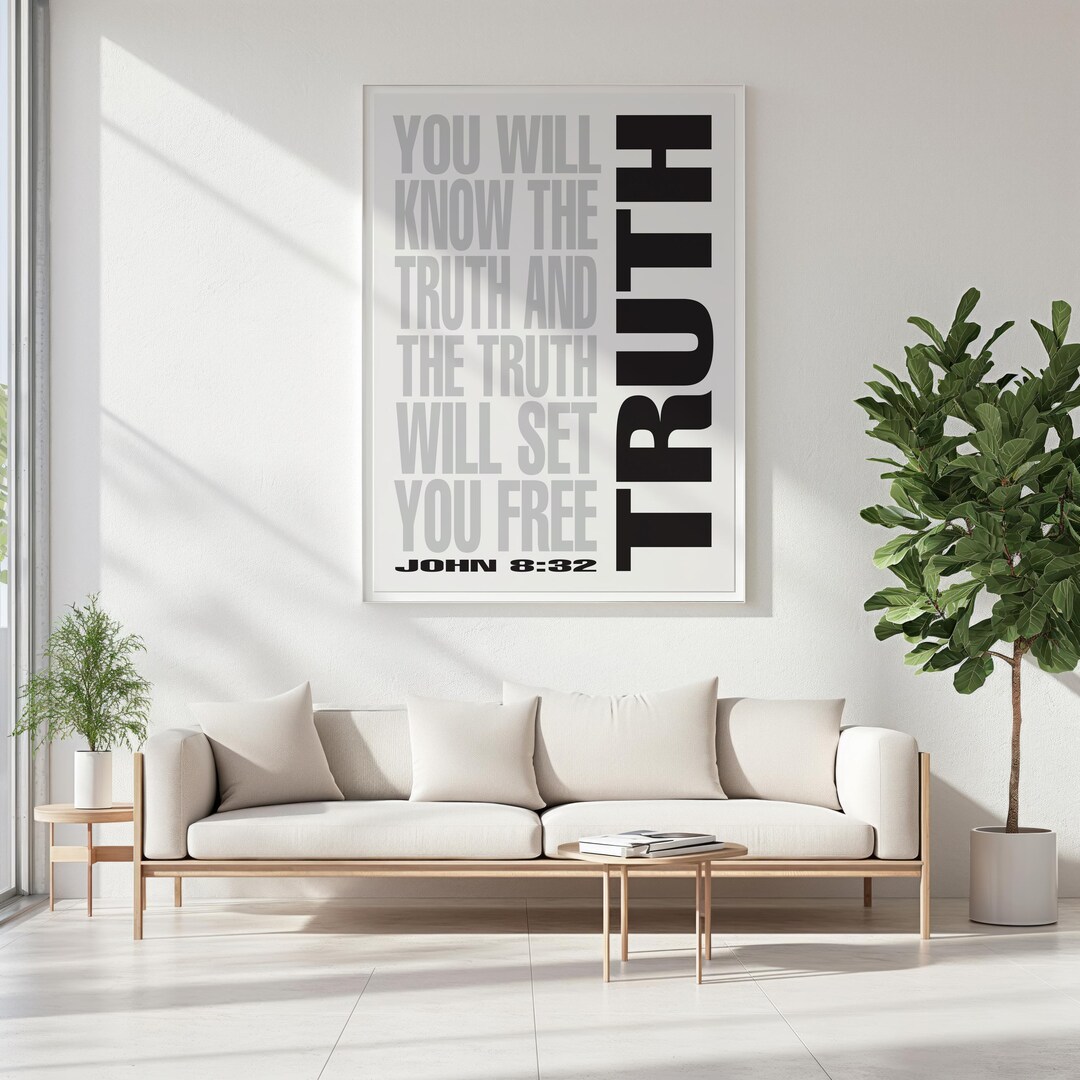 John 8:32 Wall Art Printable, the Truth Will Set You Free Digital ...