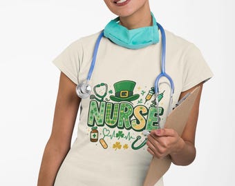 St. Patrick's Day Nurse T-Shirt Green Nurse Graphic Tee