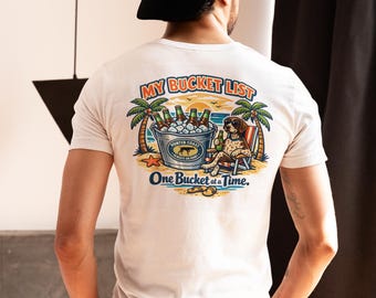 Beach Vibes German Shorthaired Pointer Tee | Bucket List Beer Palm Trees