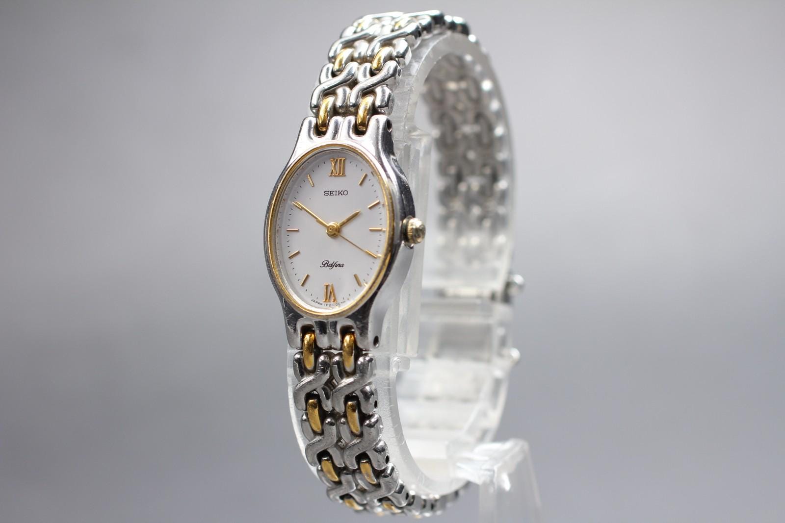 【稼働】SEIKO セイコー クオーツ 1F21-5C10 ノイエ アイボリー T783 美品 SEIKO セイコー 1F21-5C10 ノイエ レディース腕時計