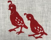 Lot of Vintage MCM Hand Silkscreened Leona Caldwell Quail Fabric Quail Fabric Squares for Quilting, Crafting, Sewing Projects and Wall Art