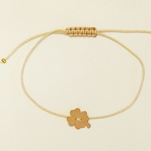 Bracciale "Quadrifoglio" Make a Wish - Argento 925  Oro rosa - Made in Italy by Mademoiselle Josephine (Kleeblatt - four leaf clover)