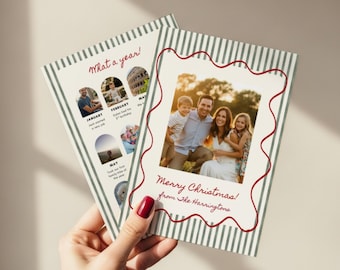 Modelo de cartão de Natal com foto "Que ano!", design moderno para Canva