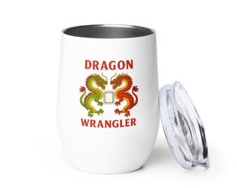 Dragon Wrangler Wine Tumbler, Stainless Steel, 12oz