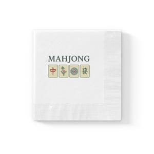 Mahjong & Tiles White coined napkins