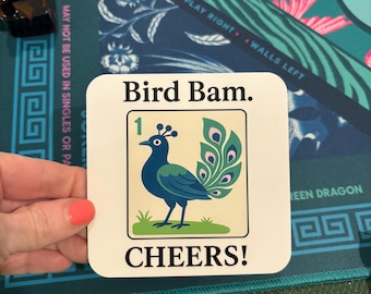 Bird Bam Cheers (one cork-back coaster)