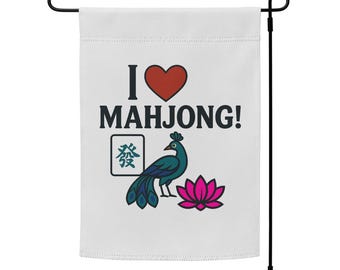 I Love Mahjong Garden Flag, Outdoor Decor (12x17)