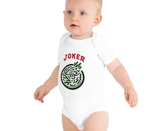 Mahjong joker baby short sleeve one piece onesie