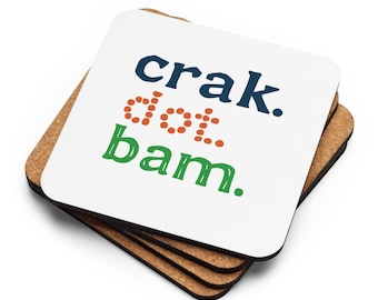 crak. dot. bam. (One Cork-back coaster)