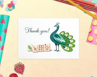 Mahjong Thank You Postcard