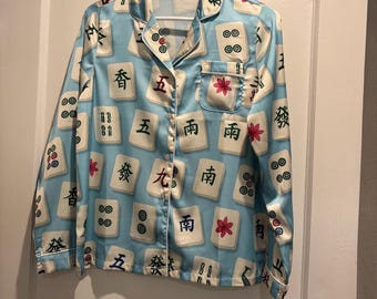 Mahjong Tiles pajama top (piece 1 of longsleeve set; sold separately)