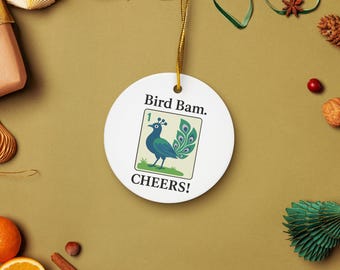 Bird Bam Cheers Ceramic ornament
