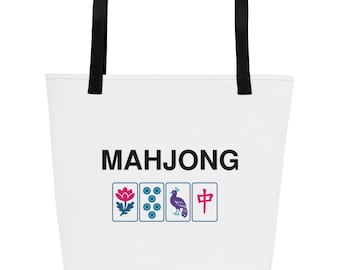 Mahjong & Modern Tiles (All-Over Print Large Tote Bag)