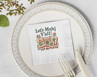Lets Mahi Yall Mahjong Napkin | Cocktail Party Napkins